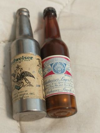 Vintage Miniature Budweiser Bottles Cigarette Lighters