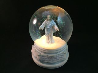 Vintage 1995 Lighted & Musical Jesus Christ Snow Globe Religious Christianity