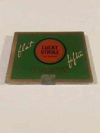 Vintage Advertising Lucky Strike Cigarette Tin Flat Fifties Tobacciana