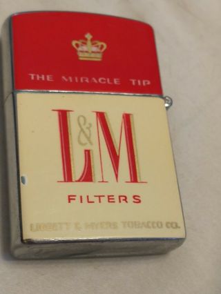Vintage L & M Filters Cigarette Lighter The Miracle Tip Liggett& Myers Tobacco