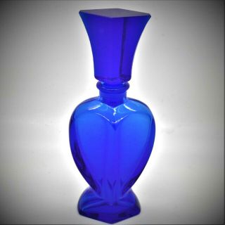 Vintage Cobalt Blue Cut Glass Perfume Bottle Art Deco Guerlain??