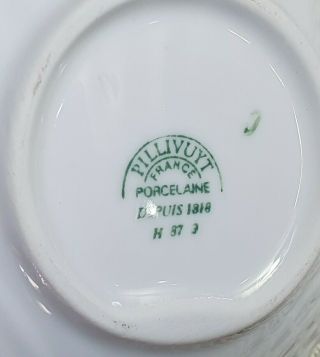 4 pc vtg white scallop shell dish Pillivuyt porcelaine France Depuis 1818 H 8T 3 2