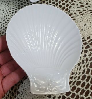 4 pc vtg white scallop shell dish Pillivuyt porcelaine France Depuis 1818 H 8T 3 3