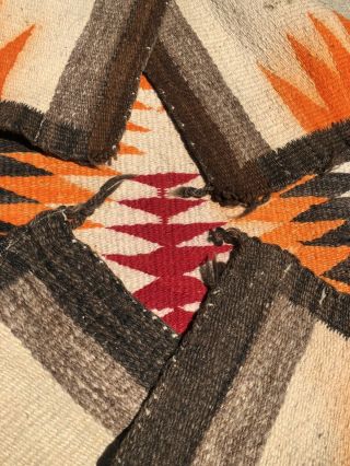 Early Antique Navajo Saddle Blanket Rug Native American C 1910 - 1920 40” X 28”
