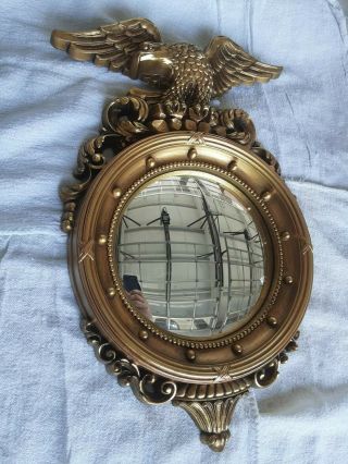 Vintage Syroco Convex Eagle Mirror