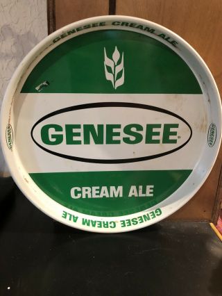 Vintage Genesee Cream Ale 12 " Metal Tray Green
