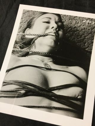 Vtg 50’s Busty Girl Gag Tied Up Bdsm Closeup Girlie Nude Risque Pinup Photo Wow