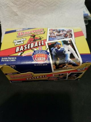 1993 Bowman Baseball Jumbo Box Jeter Rookie Possible? Box Opened But Packs Great