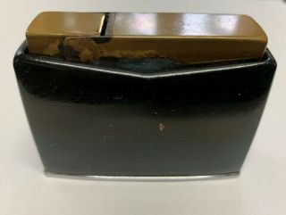Vintage Consul Table Lighter Black And Gold Needs Flint