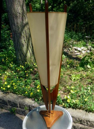 Modeline Mcm Pearsall Scuptural Floor Table Rocket Cone Lamp Mid - Century Modern