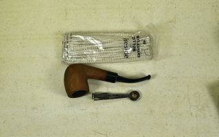 Vintage Excelsior De Luxe Briar Smoking Pipe/with Pipe Cleaning And Tamp Tool