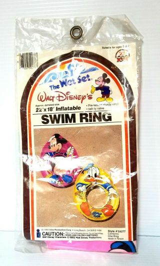 Vintage Mickey Mouse 22 " X18 " Inflatable Swim Ring - 1983 - Never Been Opened
