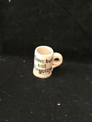 Antique Dollhouse Miniature German Pottery Mug Tankard Gone But Not Forgotten