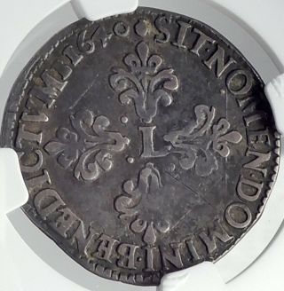 1640 France French King Louis Xiii Antique Silver 1/2 Franc Coin Ngc I82373