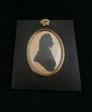Antique Georgian Miniature Silhouette Portrait Of Joseph Gilbert 1779 - 1852