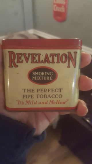 Vintage Revelation Advertising Pipe Cigarette Cigar Smoking Tobacco Pocket Tin