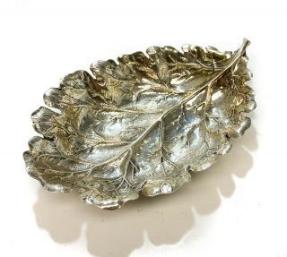 Gianmaria Buccellati Sterling Silver Leaf Dish,  Signed