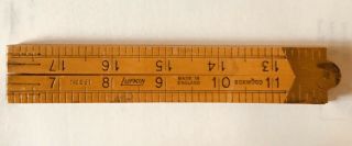Lufkin No.  651 24  Brass And Boxwood 4 Fold Ruler Folding Rule Vintage