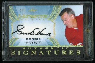 2019 - 20 Leaf Ultimate Signatures Gordie Howe Gold 1/1 Auto