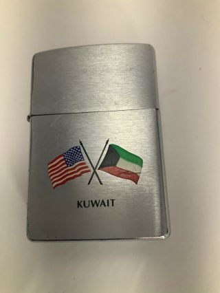 Zippo Lighter with United States and Kuwait Flying Flags 2