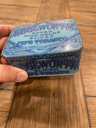 Edgeworth Extra Sliced Pipe Tobacco Tin Canister Hinged Box 7oz
