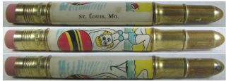 Restored Vintage Bullet Pencil - St.  Louis,  Mo.  (bathing Beauty On Beach) Ef - 138
