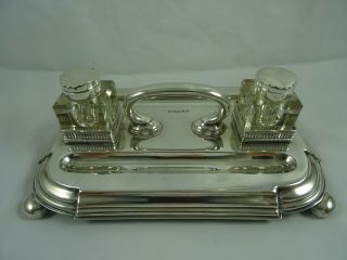 Smart Victorian Silver Ink Stand,  1883,  512gm