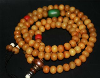 Tibetan Old Yak Bone Prayer Beads Rosary Necklace Bracelet Mala Worry 108 Tasbih