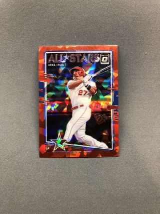 2020 Donruss Optic Fotl Mike Trout All Stars Red Cracked Ice Prizm 2/7