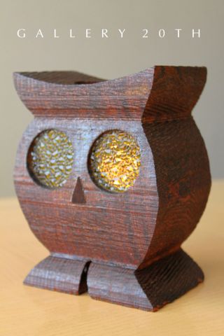 Rare Vtg Mid Century Modern Wood Owl Sculpture 60 