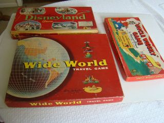 Vintage 1957 Wide World Travel Game,  1950 