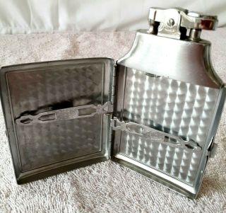 Vintage Ronson Mastercase Stainless Steel Combo Lighter & Cigarette Case 4.  25 "