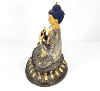 Antique Dynasty Chinese /Tibetan Carved Gilt Bronze Teaching Buddha 3