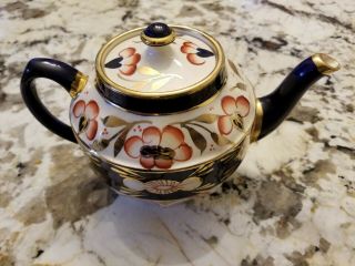 Vintage Sadler England Teapot Gaudy Welsh Imari Cobalt,  Rust & Gold 242/4