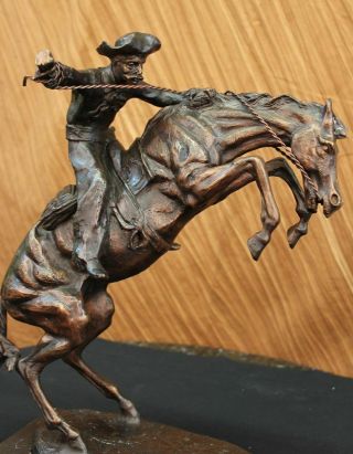 Vintage Classic Frederic Remington " Bronco Buster " 18 " Bronze Sculpture Hot Cast