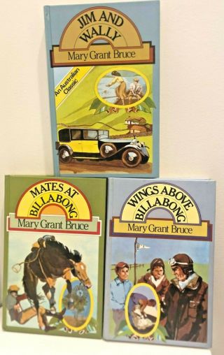 Old Vintage Mary Grant Bruce X 3 Books Wings Above Billabong & Mates Jim & Wally
