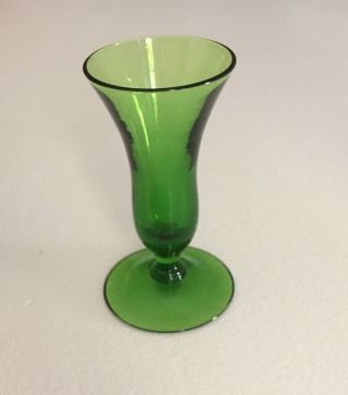 Vintage Cambridge Glass Co Harlequin Small Cordial 1327 Green 3 - 3/8” Tall