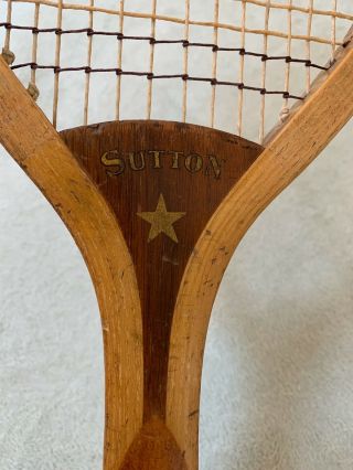 Rare Antique 1905 Wright & Ditson Sutton Star Wood Tennis Racket Vintage Scarce