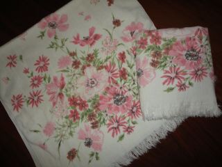 Vintage Fieldcrest Pink Field Of Flowers (2pc) Set Bath Towels 23 X 40