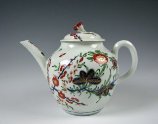 18th Century Antique Worcester English Porcelain Teapot