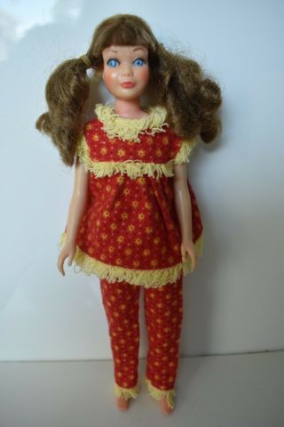 Vintage Mattel Twist And Turn Skipper Doll With Sausage Curls And Wooly Pj 