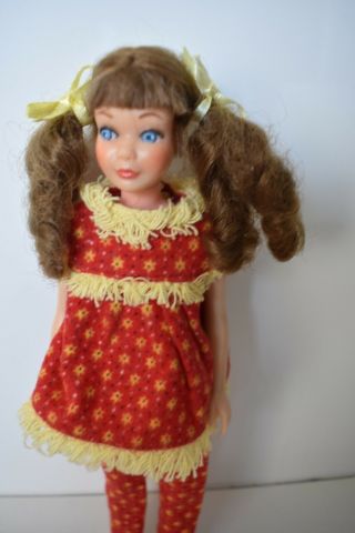 Vintage Mattel Twist and turn Skipper Doll with sausage curls and Wooly PJ ' S 3