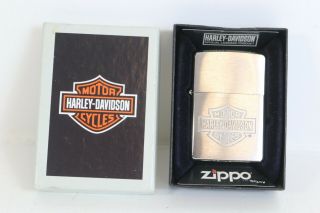 Zippo Lighter Harley Davidson Motor Cycles Brushed Metal Design