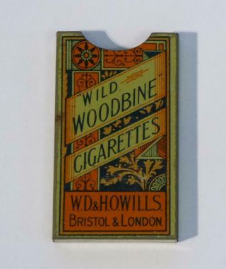 Vintage Printed Metal Wills Wild Woodbine Cigarette Tin / Case