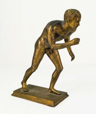 Antique Grand Tour Italian Greco Roman Style Bronze Statue Figure Male Wrestler