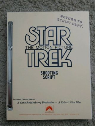 Vintage Star Trek: The Motion Picture Script Gene Roddenberry Shatner Nimoy