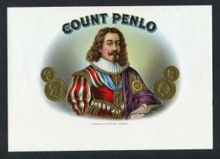 Old Count Penlo Cigar Label - Portrait,  Gold Coins,  Purple Robe,