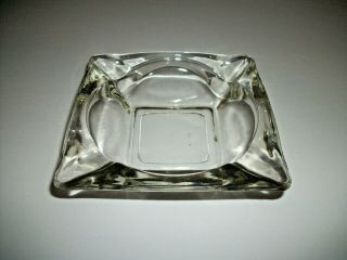 Anchor Hocking Square Clear Glass Ashtray 4 - 5/8 "