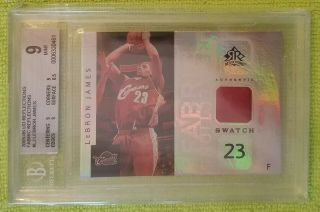 2005 - 06 Ud Reflections Fabric Lebron James Game Warm Up Bgs 9 Jersey Patch