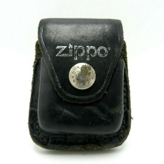 Vintage Leather Zippo Lighter Holder Belt Case Pouch Black,  Patina Battle Scars